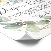 シックな緑のジャングルアニマルズベビーおむつラッフル ポスター (角)