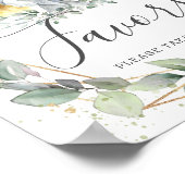 シックな緑のジャングル動物の赤ちゃんシャワーの好意 ポスター (角)