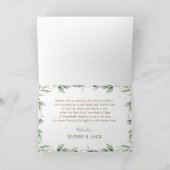 シックな緑のジャングル動物ベビーシャワー誕生日 サンキューカード (内部)