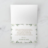 シックな緑のジャングル動物ベビーシャワー誕生日 サンキューカード (内部)