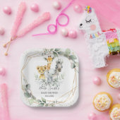 シックな緑のジャングル動物ベビーシャワー誕生日 ペーパープレート (パーティー)