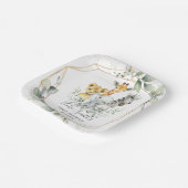 シックな緑のジャングル動物ベビーシャワー誕生日 ペーパープレート (傾斜あり)