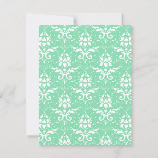 シックな緑のダマスク織の菓子16の誕生日の招待状 招待状 (裏面)