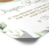 シックな緑のノアの箱舟の赤ちゃんシャワーおむつラッフル ポスター (角)