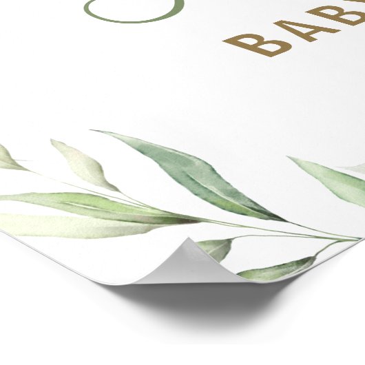 シックな緑のノアの箱舟の赤ちゃんシャワー歓迎サイン ポスター (角)