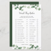 シックな緑のブライダルシャワーは、むしろゲームだろう (正面/裏面)