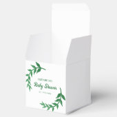 シックな緑のベビーシャワー フェイバーボックス (オープン)