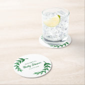 シックな緑のベビーシャワー ラウンドペーパーコースター (インサイチュ)