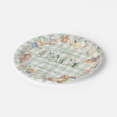 シックな緑の子供部屋ライムベビーシャワーニュートラル ペーパープレート (アングル)