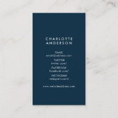 シックな緑の水色の金ゴールドフェイクヘッドショット写真 名刺 (裏面)