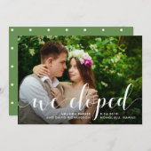 シックな緑の草木|私達は発表写真の駆け落ちしました 案内状 (正面/裏面)