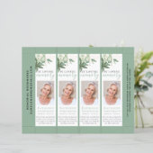 シックな緑の葬式ブックマークテンプレート (スタンド正面)