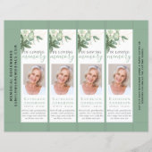 シックな緑の葬式ブックマークテンプレート (正面)