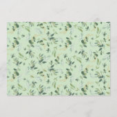 シックな緑の象男女兼用の赤ちゃんシャワー メニュー (裏面)