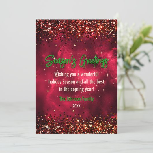 シックな緑の赤い大理石アートクリスマスの新年 (スタンド正面)