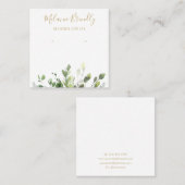 シックな緑の金ゴールドホワイトジュエリーイヤリングディスプレイ スクエア名刺 (正面/裏面)