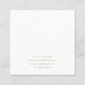 シックな緑の金ゴールドホワイトジュエリーイヤリングディスプレイ スクエア名刺 (裏面)