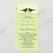 シックな緑の鳥のケージ、愛の鳥の結婚式プログラム プログラム (正面/裏面)