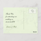 シックな緑の鳥のケージ、愛鳥ありがとう ポストカード (裏面)