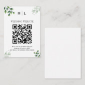 シックな緑のQRコードエンクロージャ招待状 エンクロージャーカード (正面/裏面)