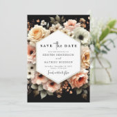 シックな編集可能ピーチ結婚ズ セーブザデート (スタンド正面)