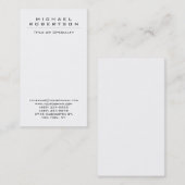 シックな縦型ホワイトビユニークジネスカード 名刺 (正面/裏面)