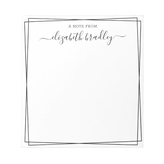 シックな署名 |メモ帳から ノートパッド (正面)