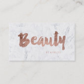 シックな美しいのモダンのばら色の金ゴールドのタイポグラフィの大理石 名刺 (正面)