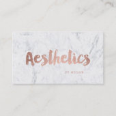 シックな美学のモダンのばら色の金ゴールドのタイポグラフィの大理石 名刺 (正面)