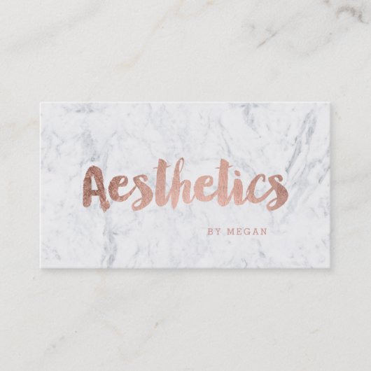 シックな美学のモダンのばら色の金ゴールドのタイポグラフィの大理石 名刺 (正面)