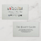 シックな美容師とメイクアップアーティスト紙テクスチャ 名刺 (正面/裏面)