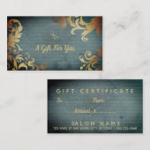 シックな美容師の美容師のギフト券 割引カード (正面/裏面)