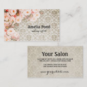 シックな美容師の美容師のメーキャップアーティストの花柄 名刺 (正面/裏面)