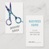 シックな美容師の美容師は銀河系を切ります 予約カード (正面/裏面)