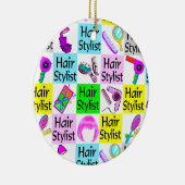 シックな美容師クリスマスオーナメント セラミックオーナメント (右)