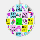 シックな美容師クリスマスオーナメント セラミックオーナメント (左)