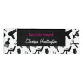 シックな美容師パターン名前をカスタムする 名札 (正面)