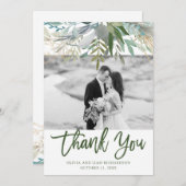 シックな群葉|の写真の結婚式 サンキューカード (正面/裏面)