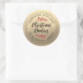 シックな自家製クリスマスクランベリークッキー金ゴールド ラウンドシール (バッグ)