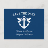シックな航海のテーマ結婚式は日付カードを保存 案内ポストカード (正面)