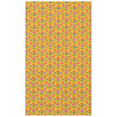 シックな花と水玉模様オンイエローテーブルクロス テーブルクロス (正面)