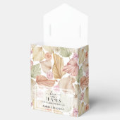 シックな花と葉ブライダルシャワー フェイバーボックス (オープン)