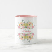 シックな花のシャクヤクのバラの名前入りなギフト マグカップ (中央)