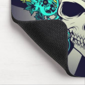 シックな花のスカル マウスパッド (コーナー)