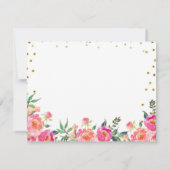 シックな花のピンクの金ゴールドのサンキューカード サンキューカード (裏面)