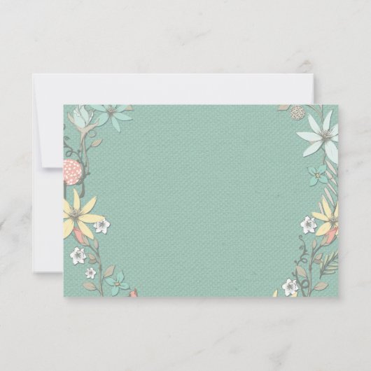 シックな花のリースの旗は感謝していしています サンキューカード (裏面)