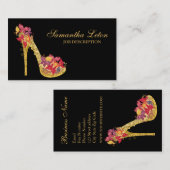 シックな花の小剣の靴のハイヒールポンプ 名刺 (正面/裏面)