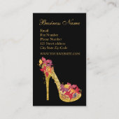 シックな花の小剣の靴のハイヒールポンプ 名刺 (裏面)
