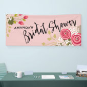 シックな花の庭のブライダルシャワーのお祝い 横断幕 (トレードショー)