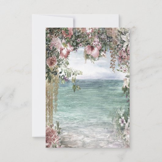 シックな花の海日付を保存 セーブザデート (裏面)